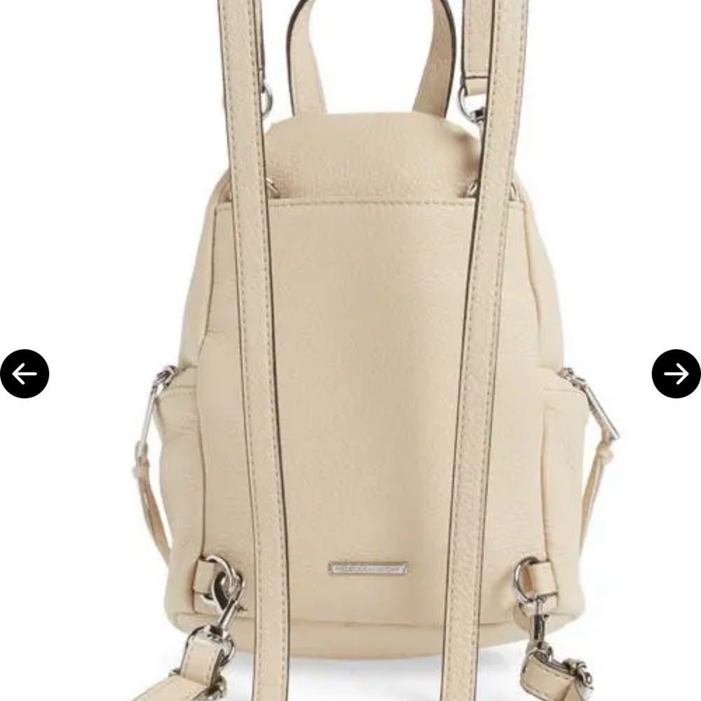 Rebecca Minkoff Pebbled Leather Mini Backpack in Light Cream - Picture 4 of 7